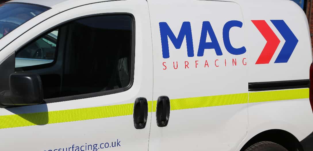 MAC Surfacing vehicle carrying the 2015 company identity